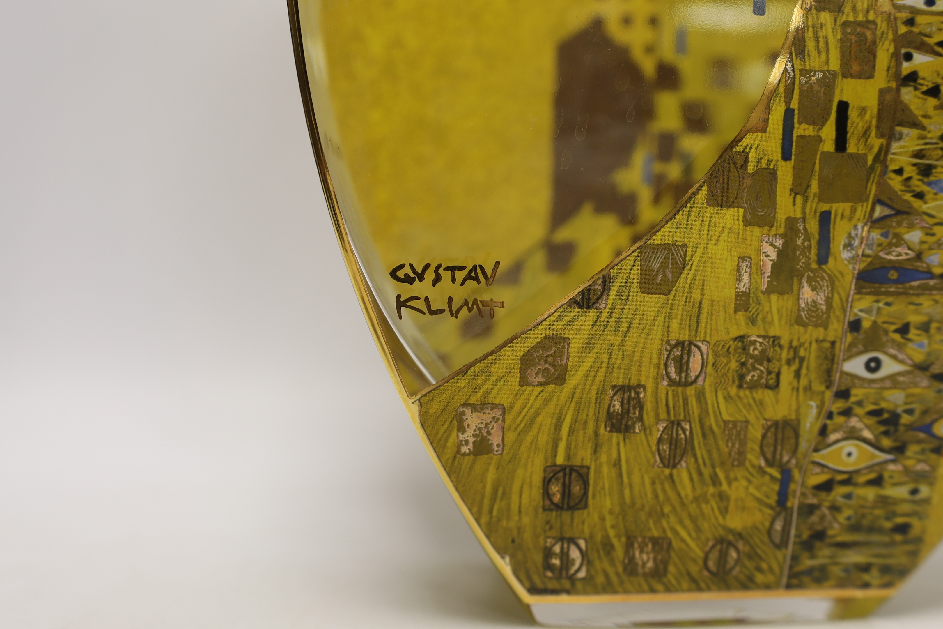 A Goebel glass vase, after Gustav Klimt, 26cm